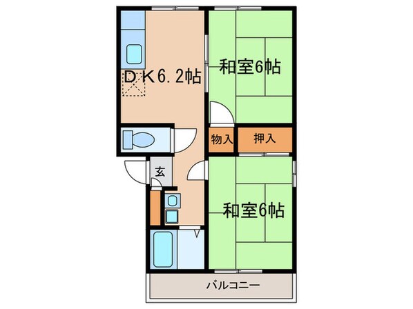 コーポセラヴィ  Ｄ棟の物件間取画像